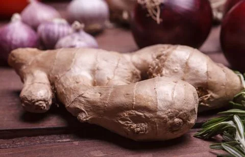 Pieces of ginger Stock Photos