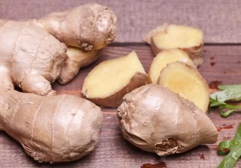 Pieces of ginger Stock Photos