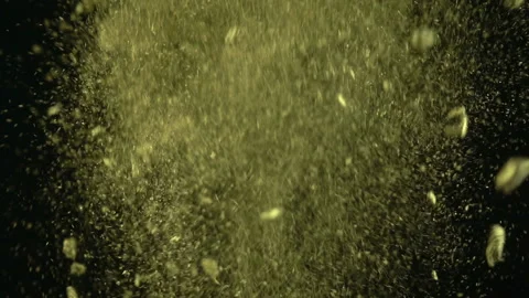 Pieces Of Gold Exploding Stock Footage 94335123