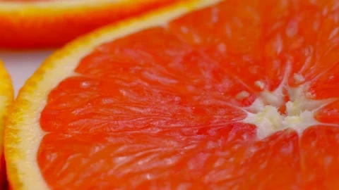 Pieces of Grapefruit Fruit Isolated. Stock Footage 146573882
