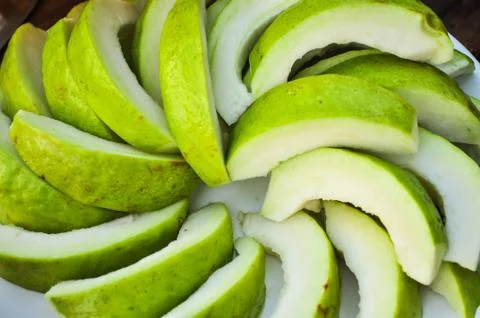 Pieces of guava Stock Photos