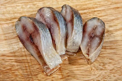 Pieces Of Herring Stock Photos
