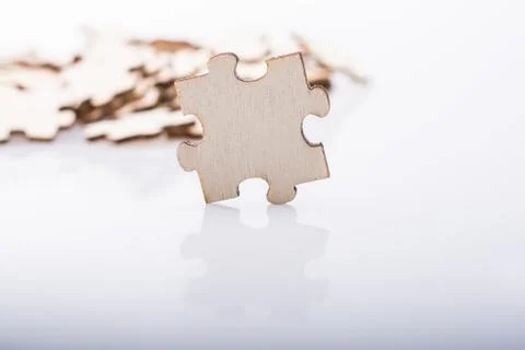 Pieces of jigsaw puzzle as problem solution concept Stock Photos