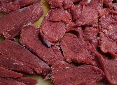 Pieces of Moose Meat Stock Photos