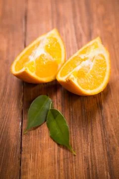 Pieces of orange Stock Photos