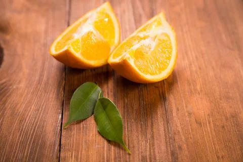 Pieces of orange Stock Photos