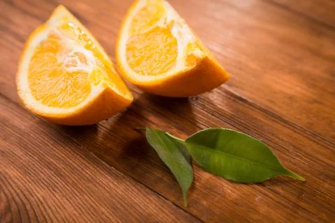 Pieces of orange Stock Photos