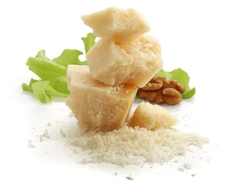 Pieces of parmesan Stock Photos