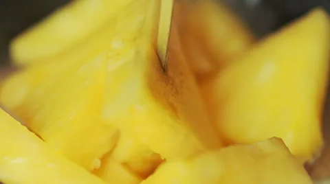 Pieces of pineapple close-up. Stock Footage 64408664