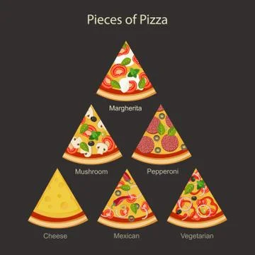 Pieces of Pizza Stock Illustration