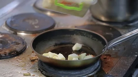 Pieces of potatoes fried Stock-Footage 73981541