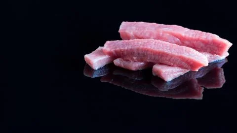 Pieces of raw meat. Ingredients for cooking. Lamb, pork, beef, lamb. Farming, Stock Photos