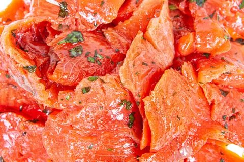 Pieces Of Red Fish Stock Photos