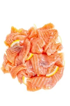 Pieces Of Red Fish Stock Photos