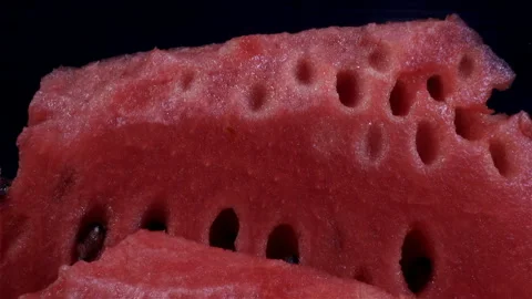 Pieces of red watermelon Stock Footage 138294959