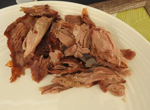 Pieces of roasted turkey Stock Photos