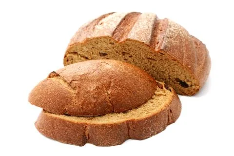 Pieces of rye bread isolated on a white background Stock Photos