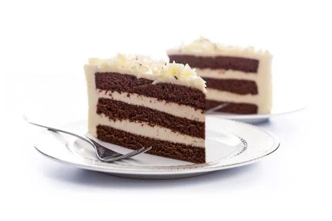 Pieces of sponge cake Stock Photos
