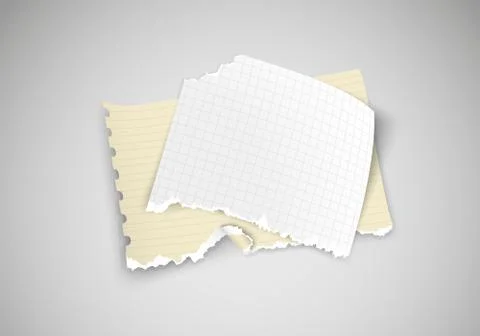 Pieces of torn paper on a light background Stock Illustration