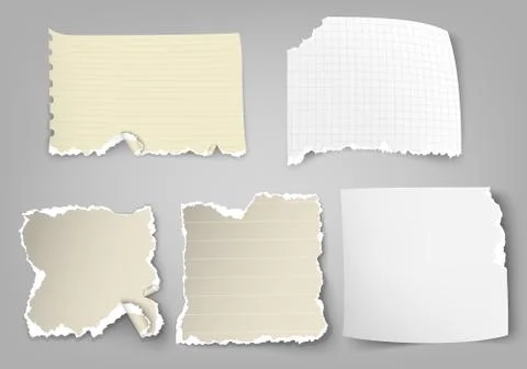 Pieces of torn paper on a light background Stock Illustration