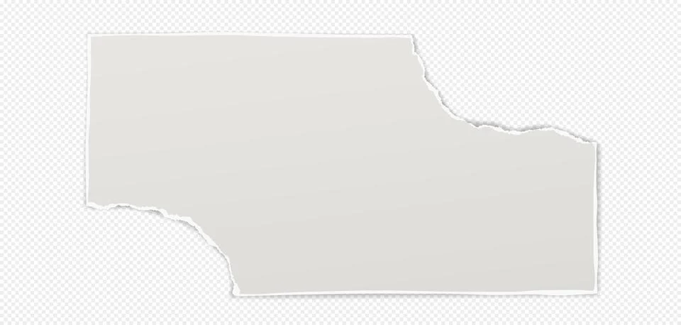 Pieces of torn white note paper are on light grey squared background for text Stock Illustration