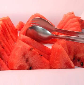 Pieces of watermelon Stock Photos
