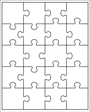 Pieces of white puzzle 2 Stock Illustration