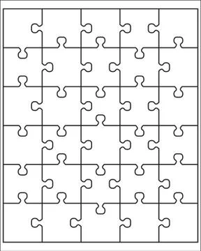 Pieces of white puzzle Stock Illustration