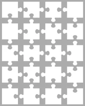 Pieces of white puzzle Illustrazione stock