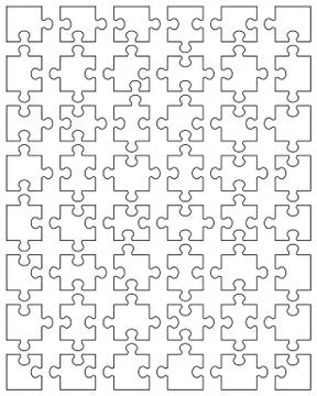 Pieces of white puzzle Stock Illustration