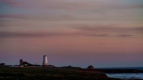Piedras Blancas Light Station Sunset Timelapse Stock Footage 332879074