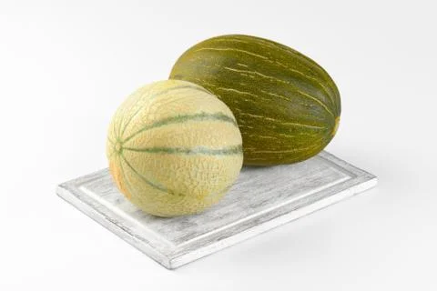 Piel de sapo and cantaloupe melons Stock Photos