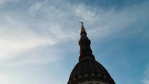 Piemonte, bottom view of the Basilica S.Gaudenzio Novara Stock Footage 259650221