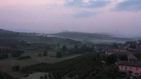 Piemonte fog Drone Stock Footage 256212785