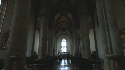 Pienza, Interior of the Cathedral Stock Footage 108787196