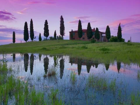 PIENZA TUSCANY REFLECTION Stock Photos