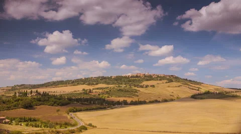 Pienza Tuscany Time Lapse Stock Footage 45035146