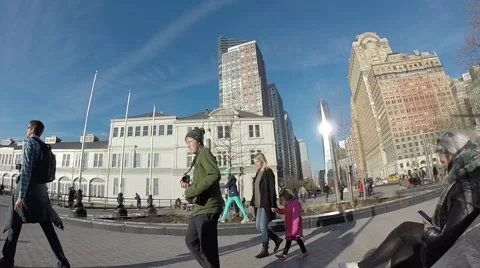 Pier 5, Manhattan, Liberty Tower view Stock Footage