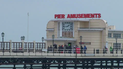 Pier Amusements Arcade Stock Footage 23865072
