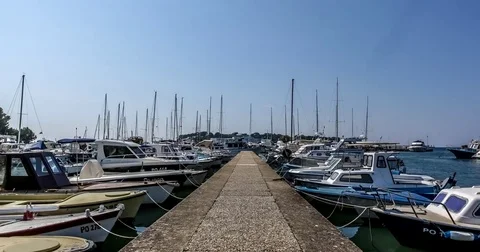 Pier and Boats Stock Footage 74316848
