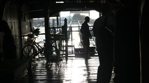 Pier and Chao Praya River in Bangkok Stock Footage 271574484