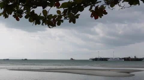 Pier and overcast day Video stock 22762960