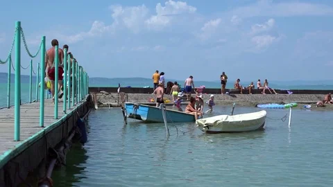Pier and small harbour Stock Footage 78162635