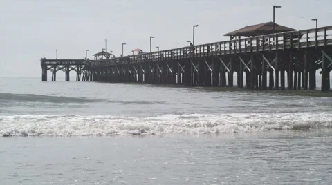 Pier and waves Stock Footage 42009328
