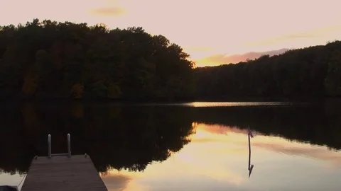 Pier autumn sunset Video stock 81605704
