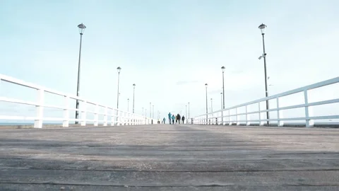 Pier on the Baltic sea in winter Stock Footage 123342894