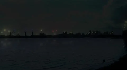 Pier Bay at Night Stock Footage 46343058