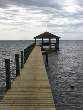 Pier on the bay Stock Photos
