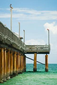 Pier on a beach Foto stock