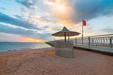 Pier on the beach Stock Photos